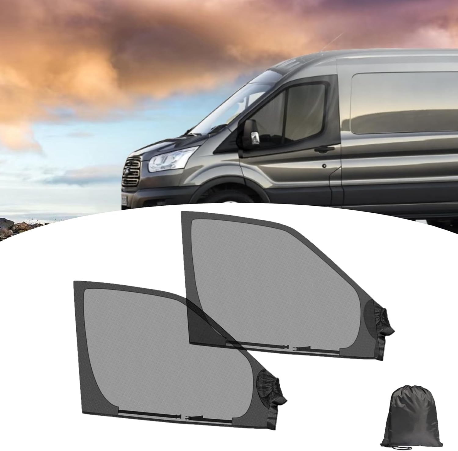 Car Accessories - 2 Pezzi Zanzariere Universali per Finestrini