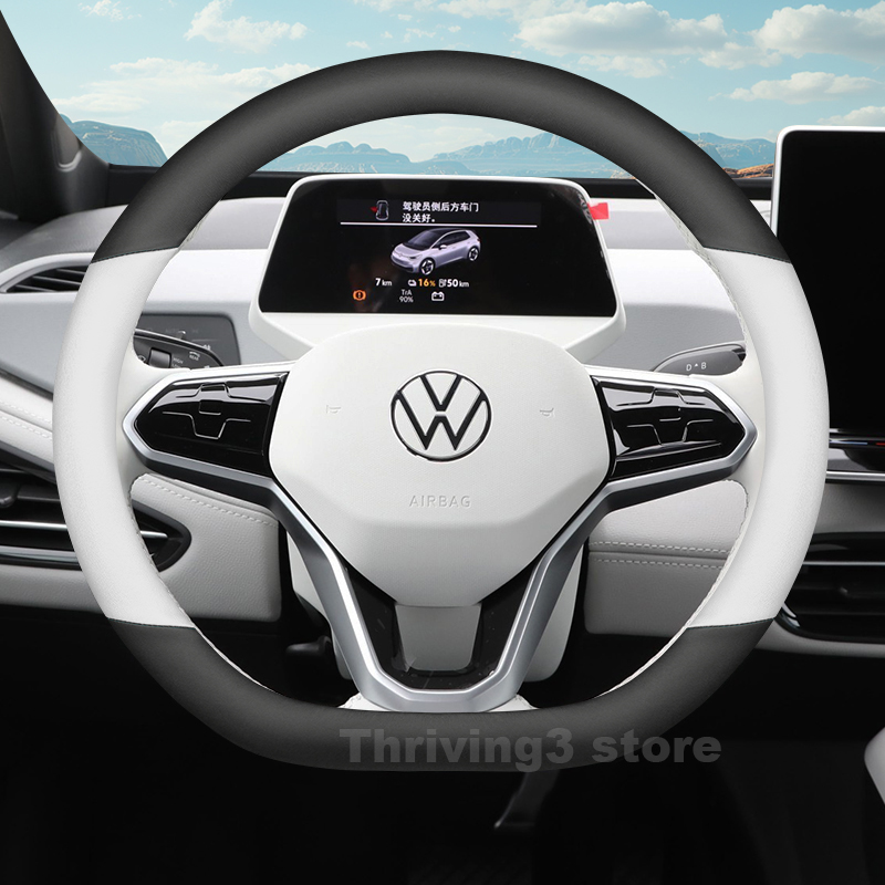 Car Steering Wheel Cover Anti Slip Breathable - Coprivolante in pelle per Volkswagen ID3