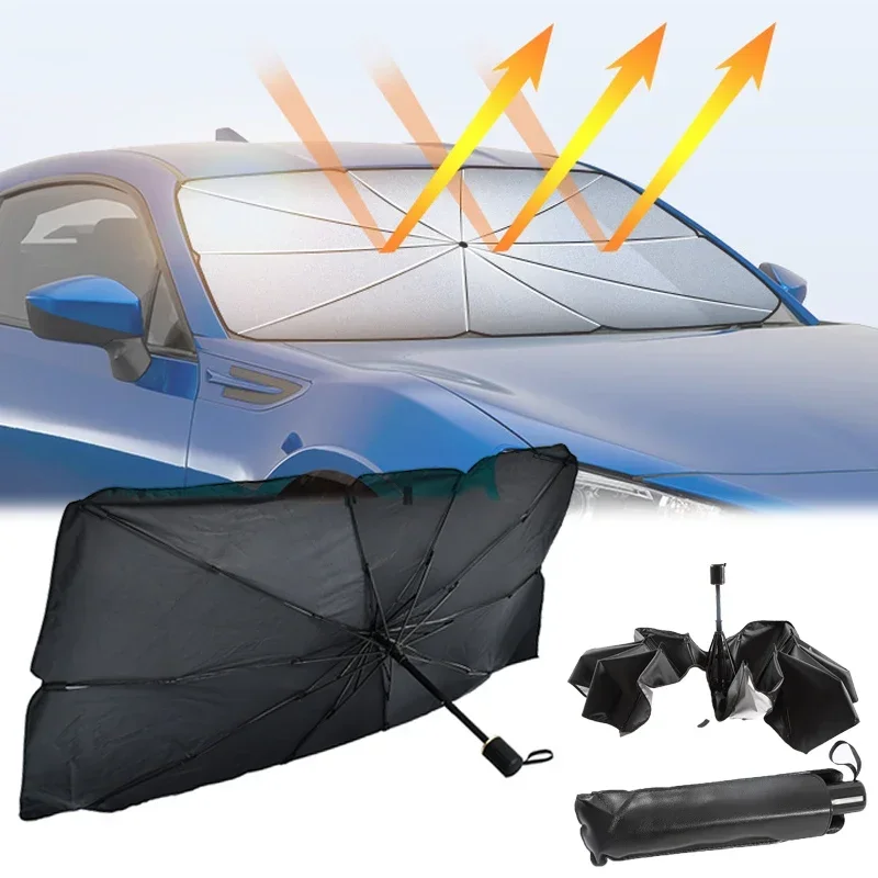 Car Sunshade Windshield Umbrella Foldable - Parasole per Parabrezza Auto, Ombrello Pieghevole
