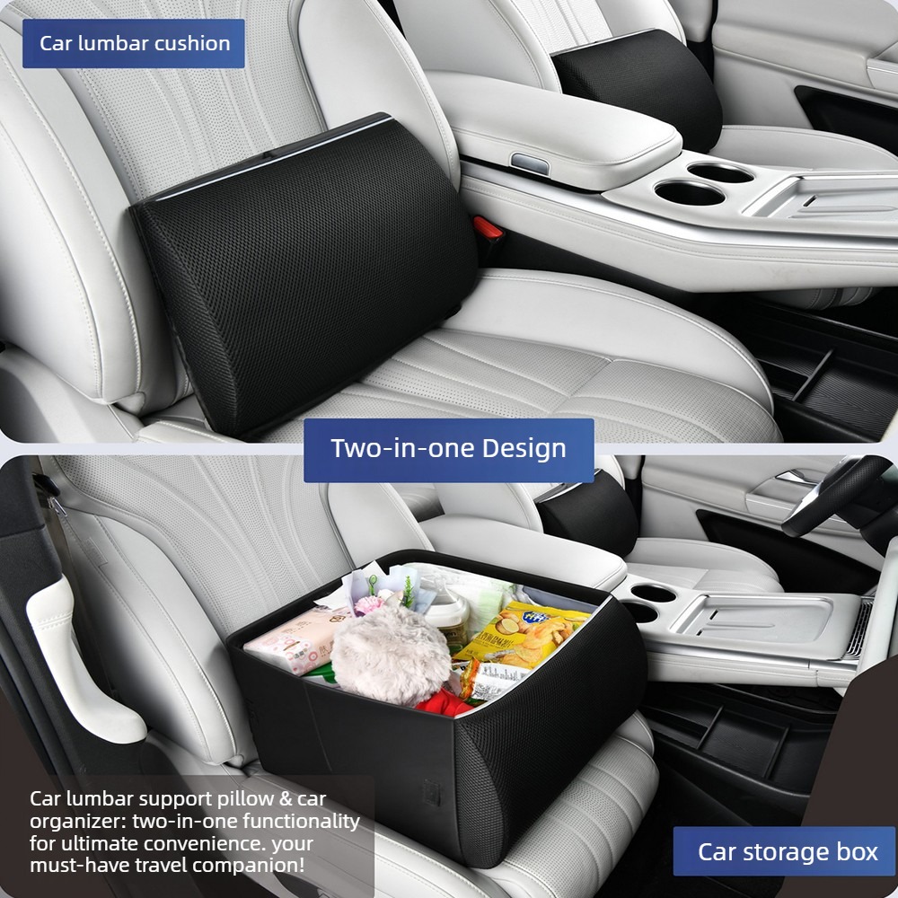Car Trunk Organizer Foldable Storage Box - Cuscino Multifunzionale 2-in-1 per Schienale Auto
