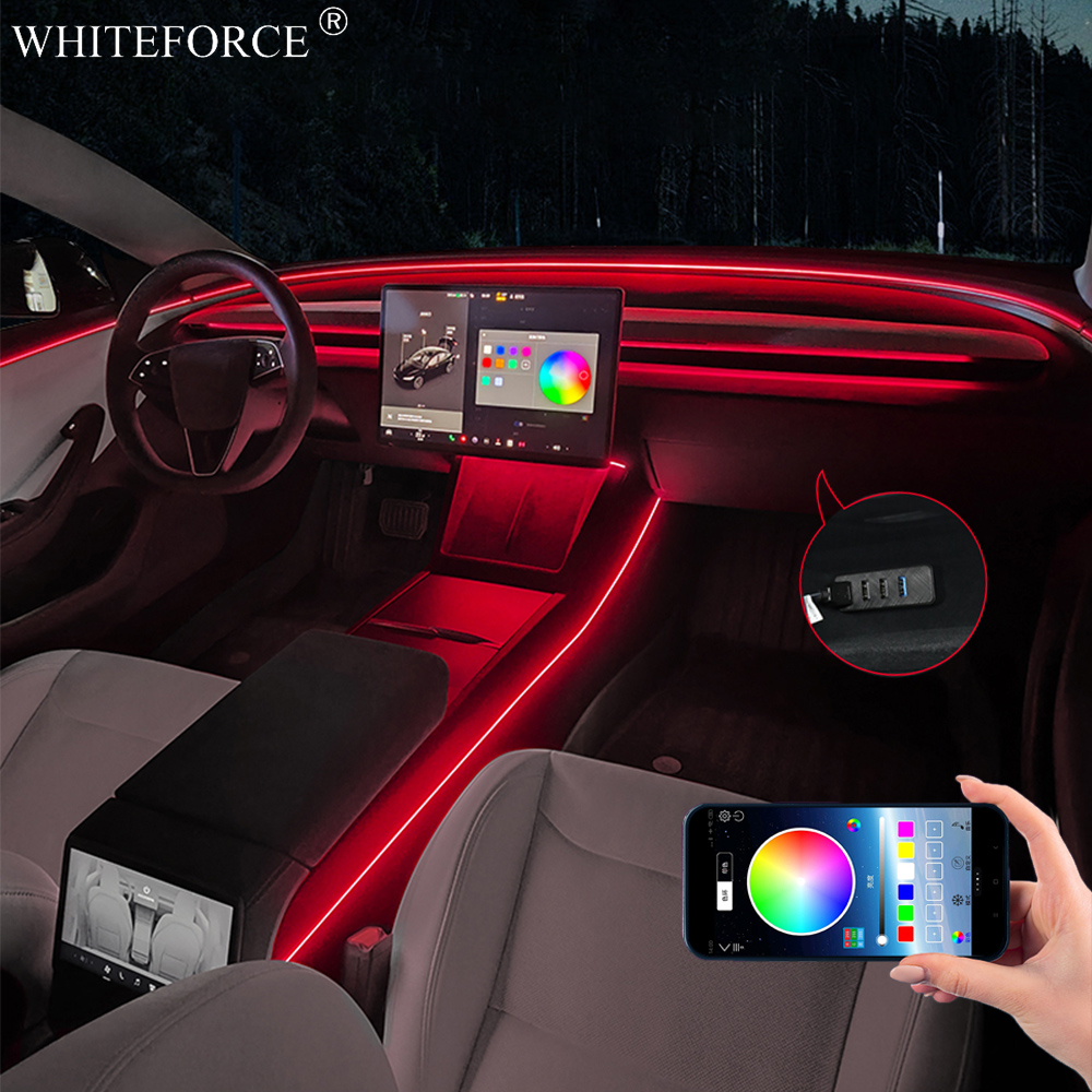 Led Ambient Interior Car Lights App Control - Per Tesla Model Y Juniper LED