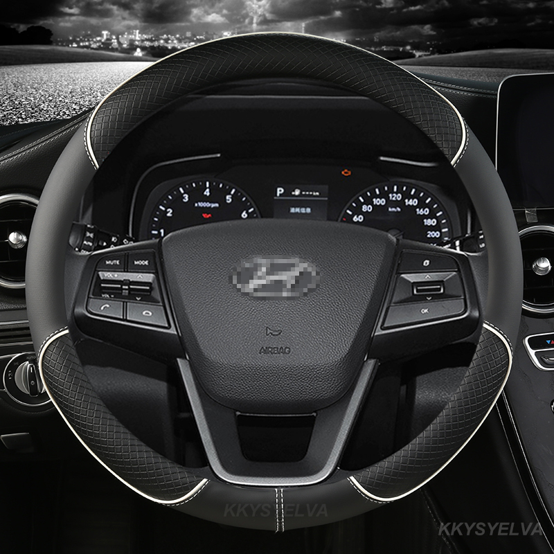 Car Steering Wheel Cover Anti Slip Breathable - Coprivolante per Auto in pelle in