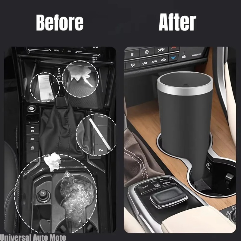 Waterproof Car Trash Can With Lid - Mini Cestino per Auto in ABS,