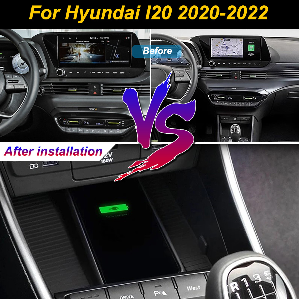 Wireless Car Charger Mount Fast Charging - Caricatore wireless 2Din per auto Hyundai