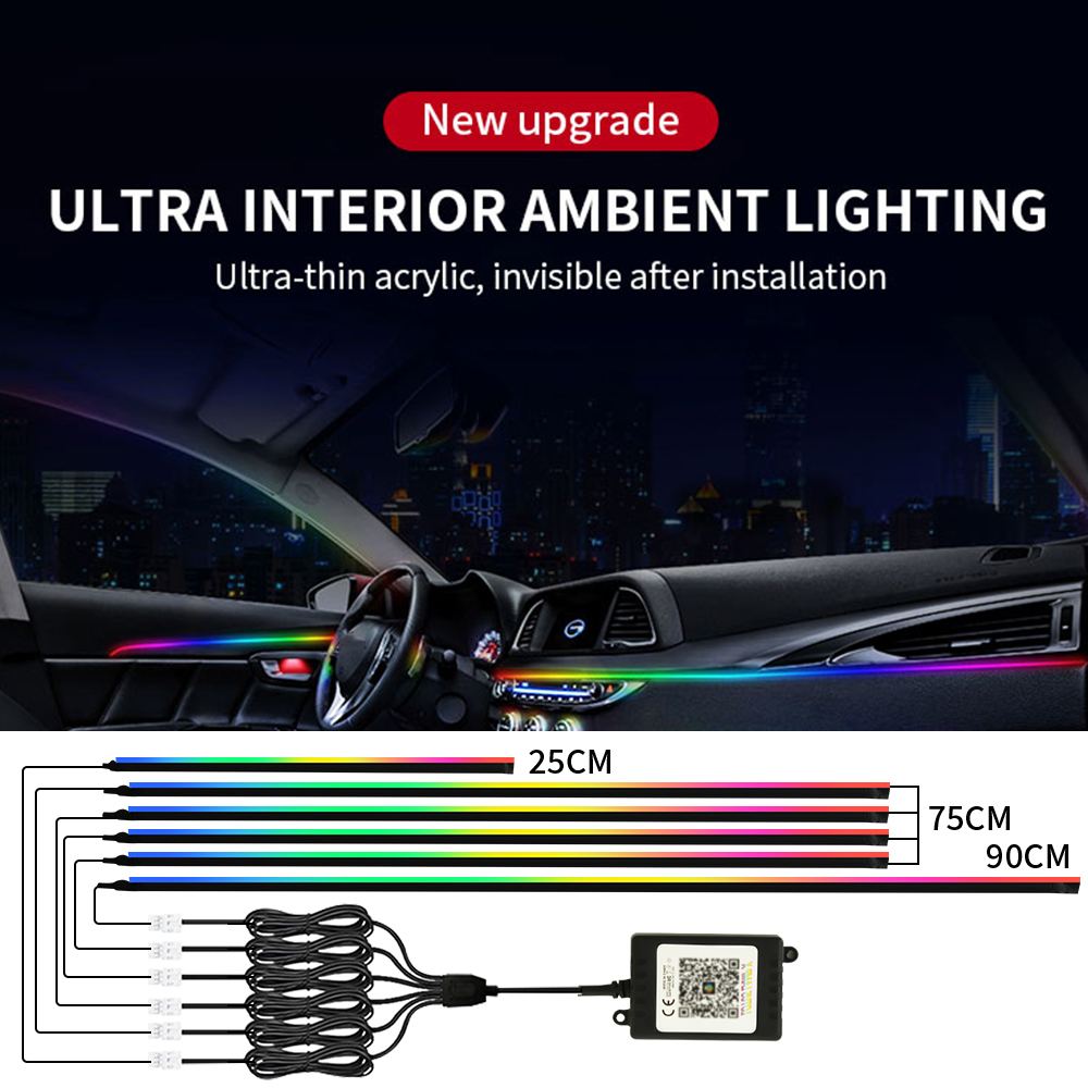 Kit acrilico per interni auto  - Led Ambient Interior Car Lights App Control recensione e prezzo