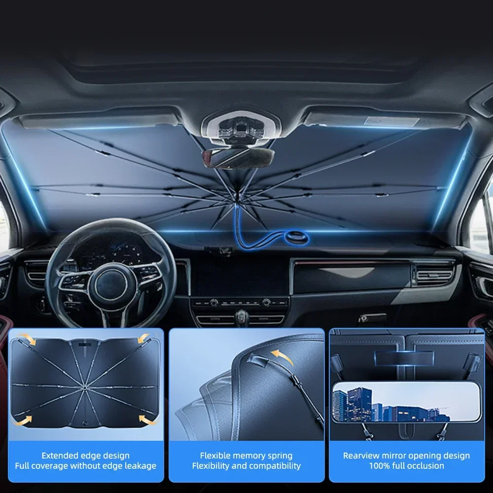 Parasole Pieghevole per Parabr - Car Sunshade Windshield Umbrella Foldable recensione e prezzo