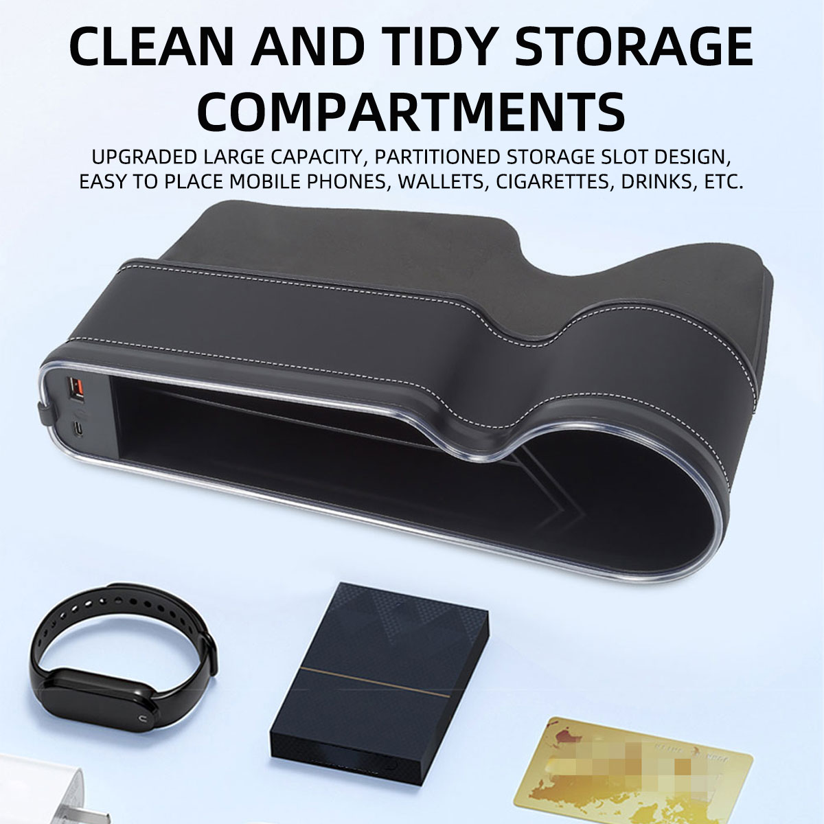 Organizer per Fessure del Sedi - Seat Gap Filler Organizer With Usb Charger recensione e prezzo