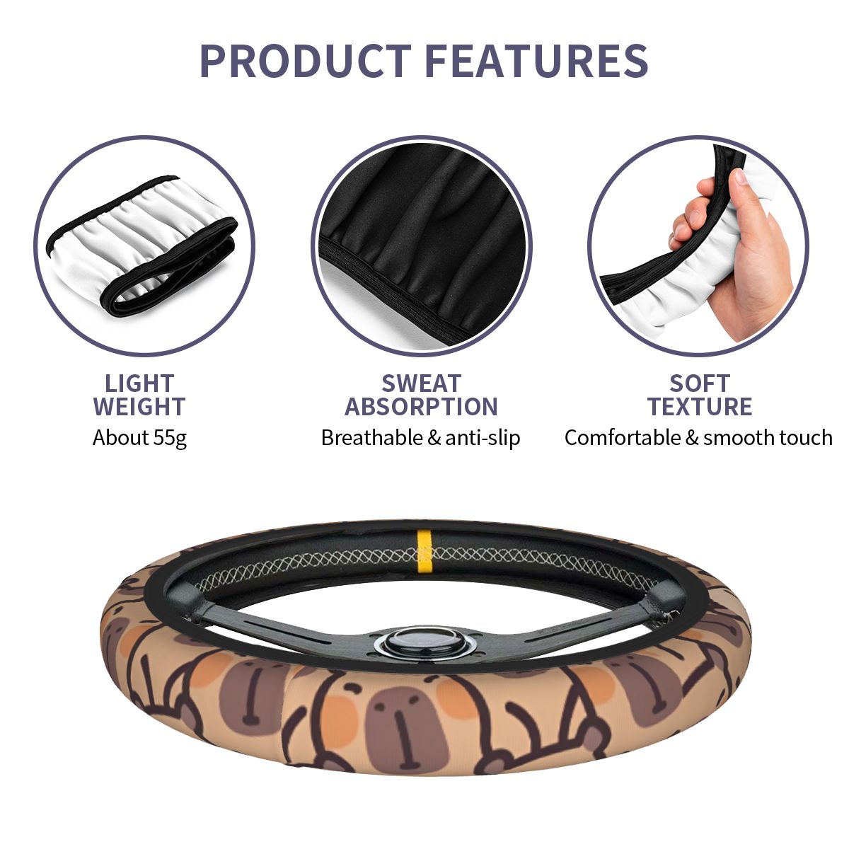 Coprivolante per auto Capybara - Car Steering Wheel Cover Anti Slip Breathable recensione e prezzo