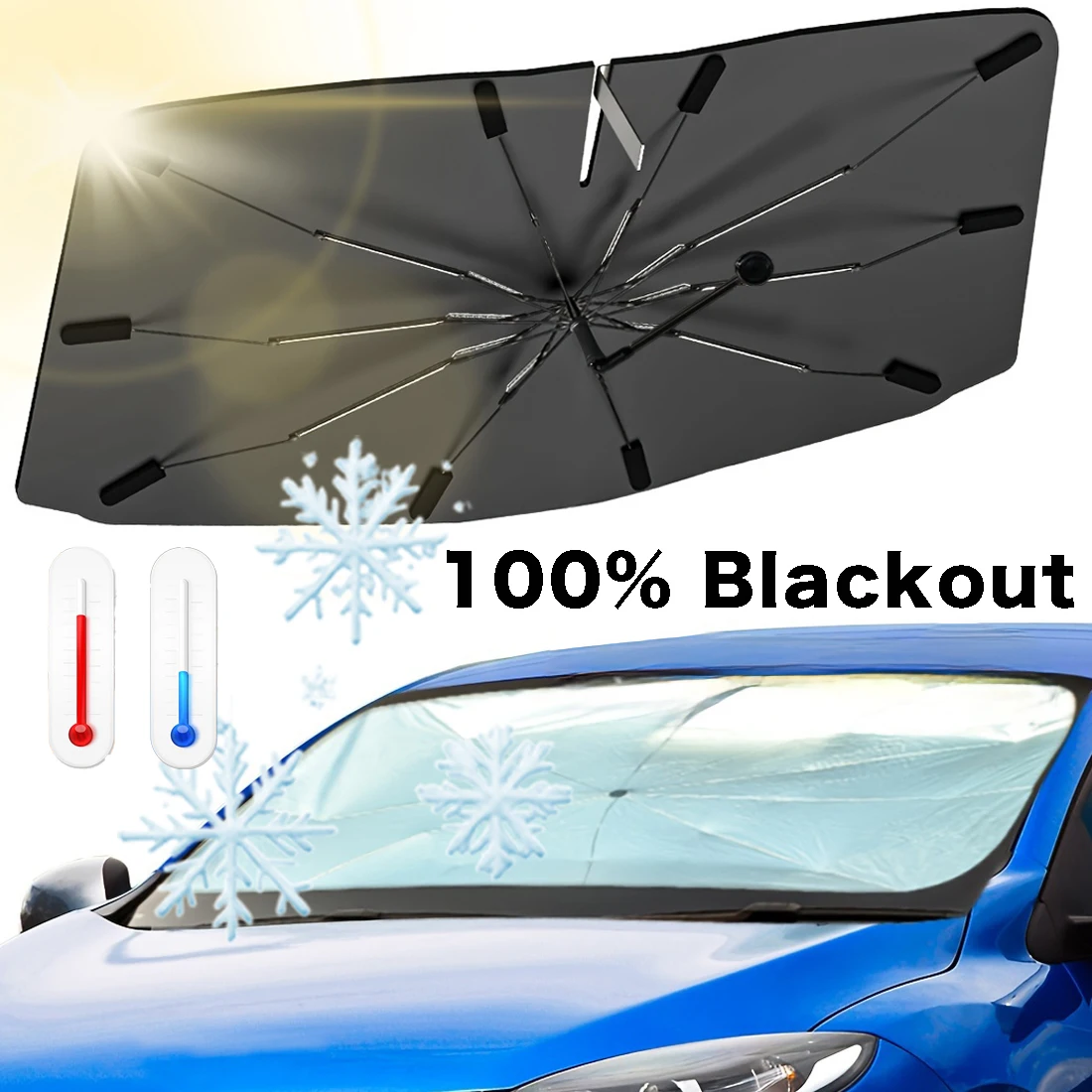Parasole Pieghevole Multifunzi - Car Sunshade Windshield Umbrella Foldable recensione e prezzo