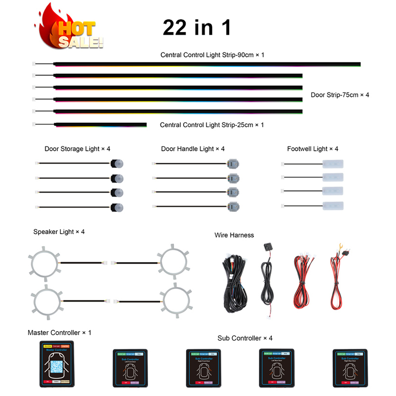 Kit Luci LED per Interni Auto  - Led Ambient Interior Car Lights App Control recensione e prezzo