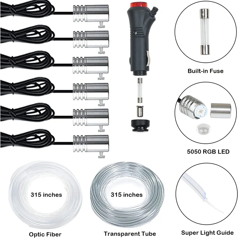 Luci flessibili a filo EL con  - Led Ambient Interior Car Lights App Control recensione e prezzo