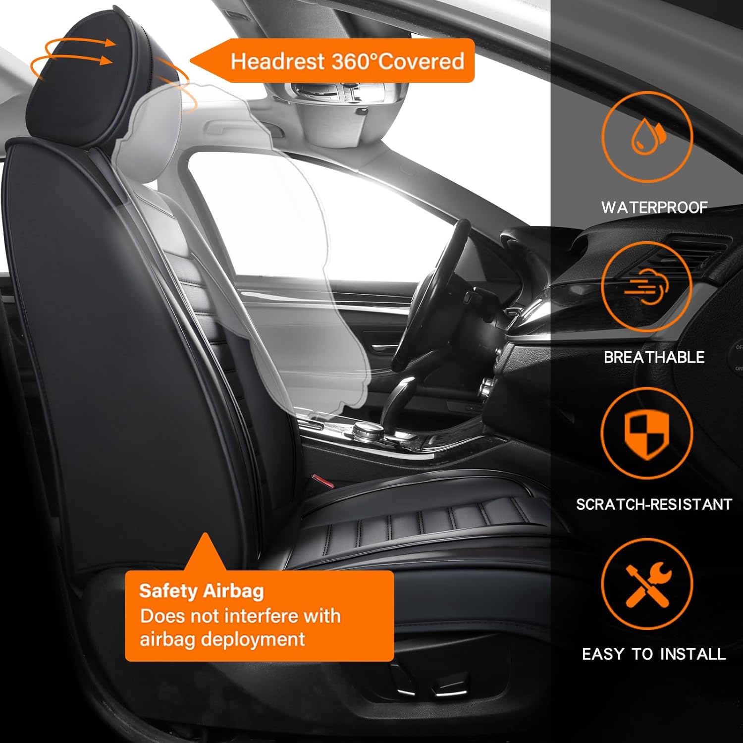 Set Completo di 5 Coprisedili  - Leather Car Seat Covers Full Set Universal recensione e prezzo