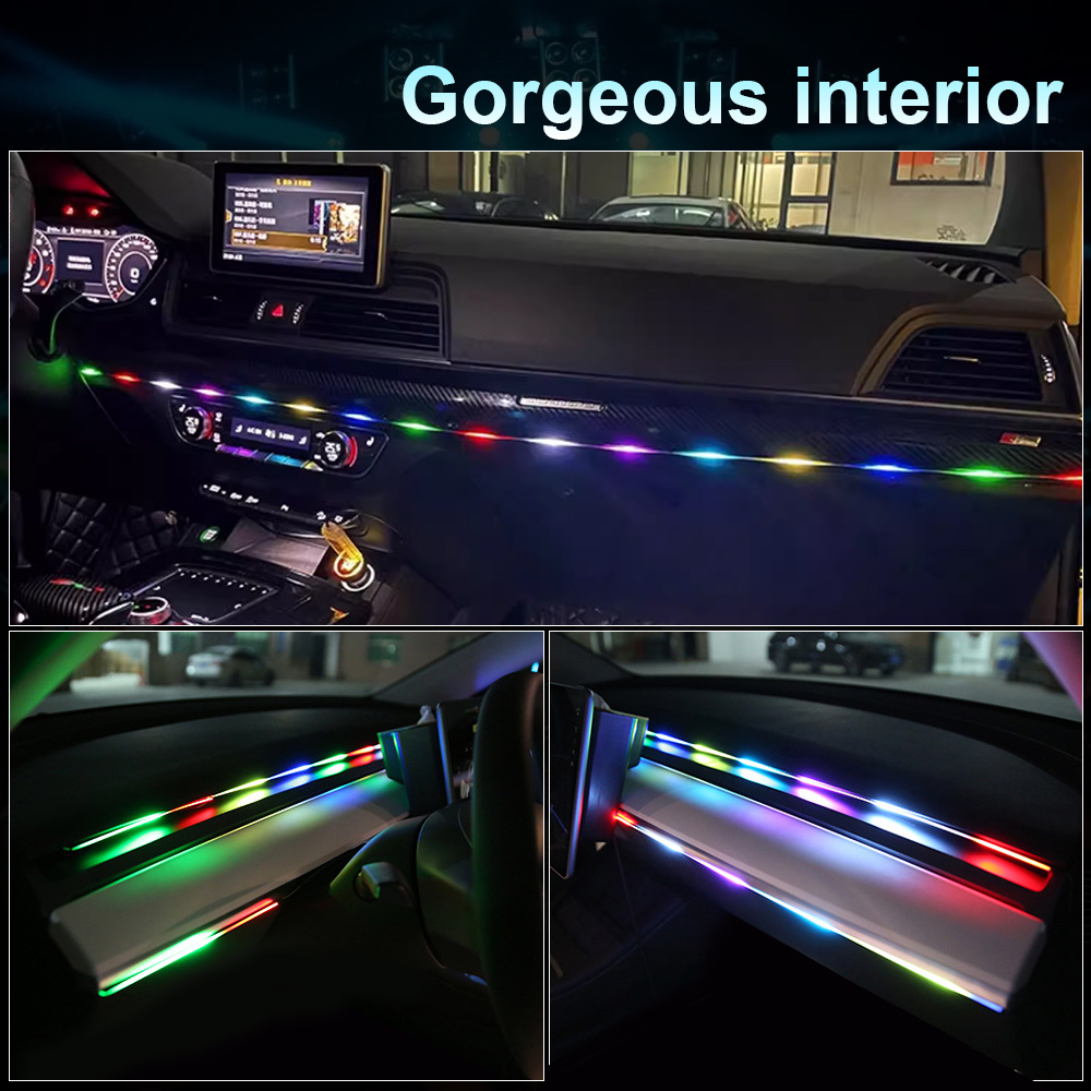 64 colori USB Auto LED Luce am - Led Ambient Interior Car Lights App Control recensione e prezzo