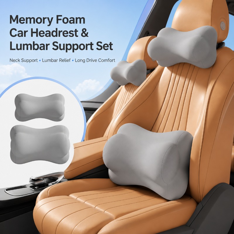 Cuscino Poggiatesta per Auto i - Memory Foam Car Neck Pillow Lumbar Support recensione e prezzo