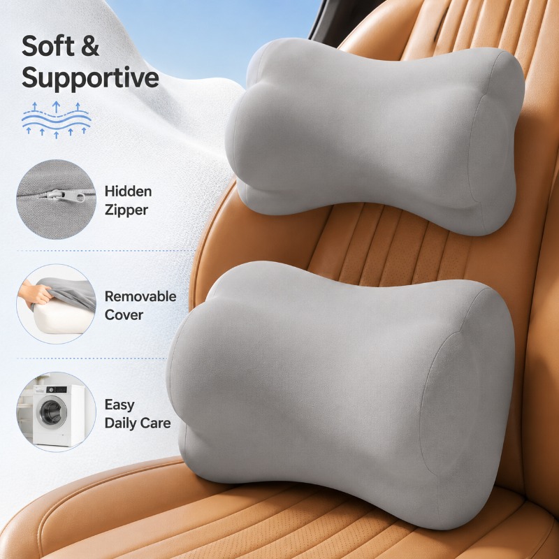 Cuscino Poggiatesta per Auto i - Memory Foam Car Neck Pillow Lumbar Support recensione e prezzo