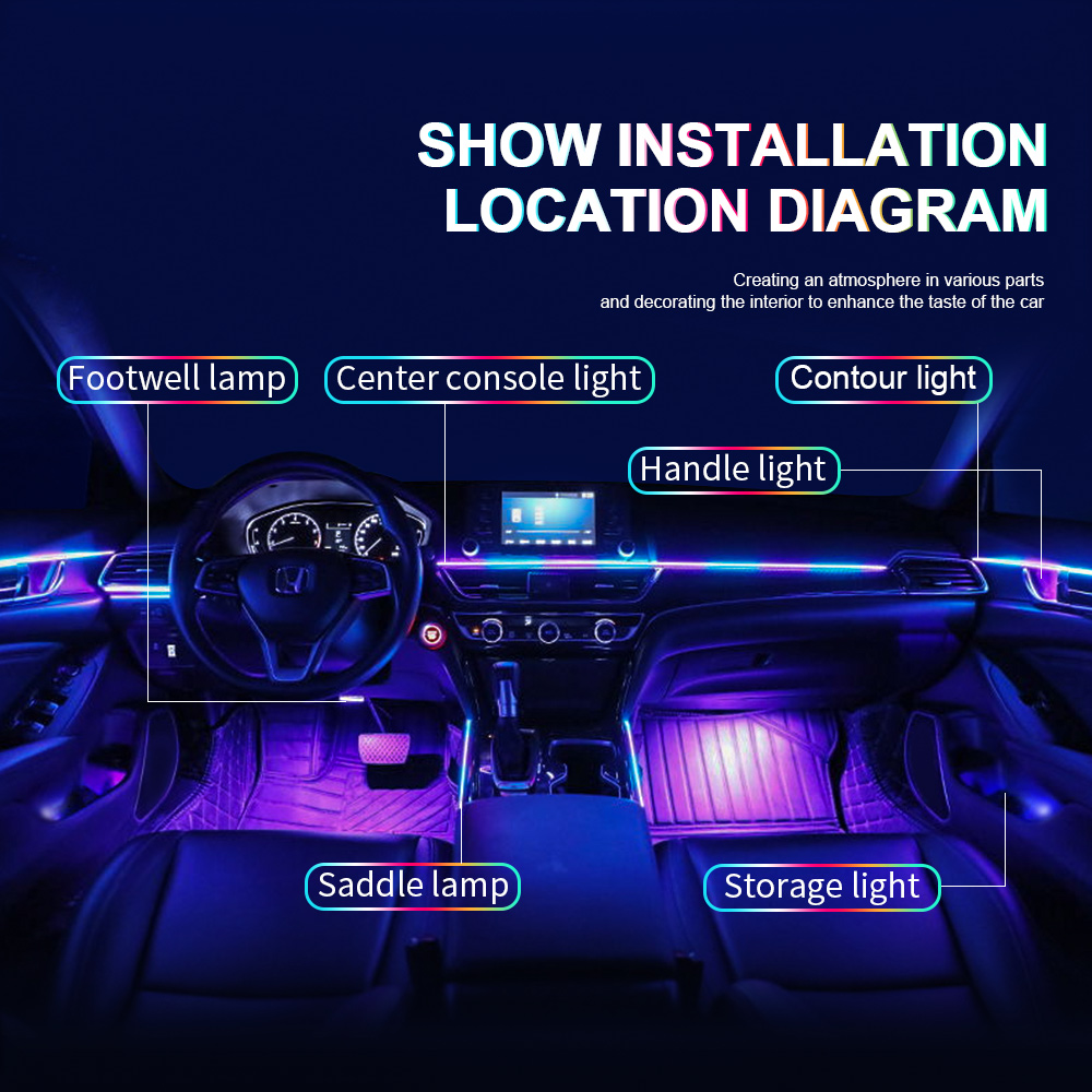 18 in 1 Dual Zone Symphony Str - Led Ambient Interior Car Lights App Control recensione e prezzo